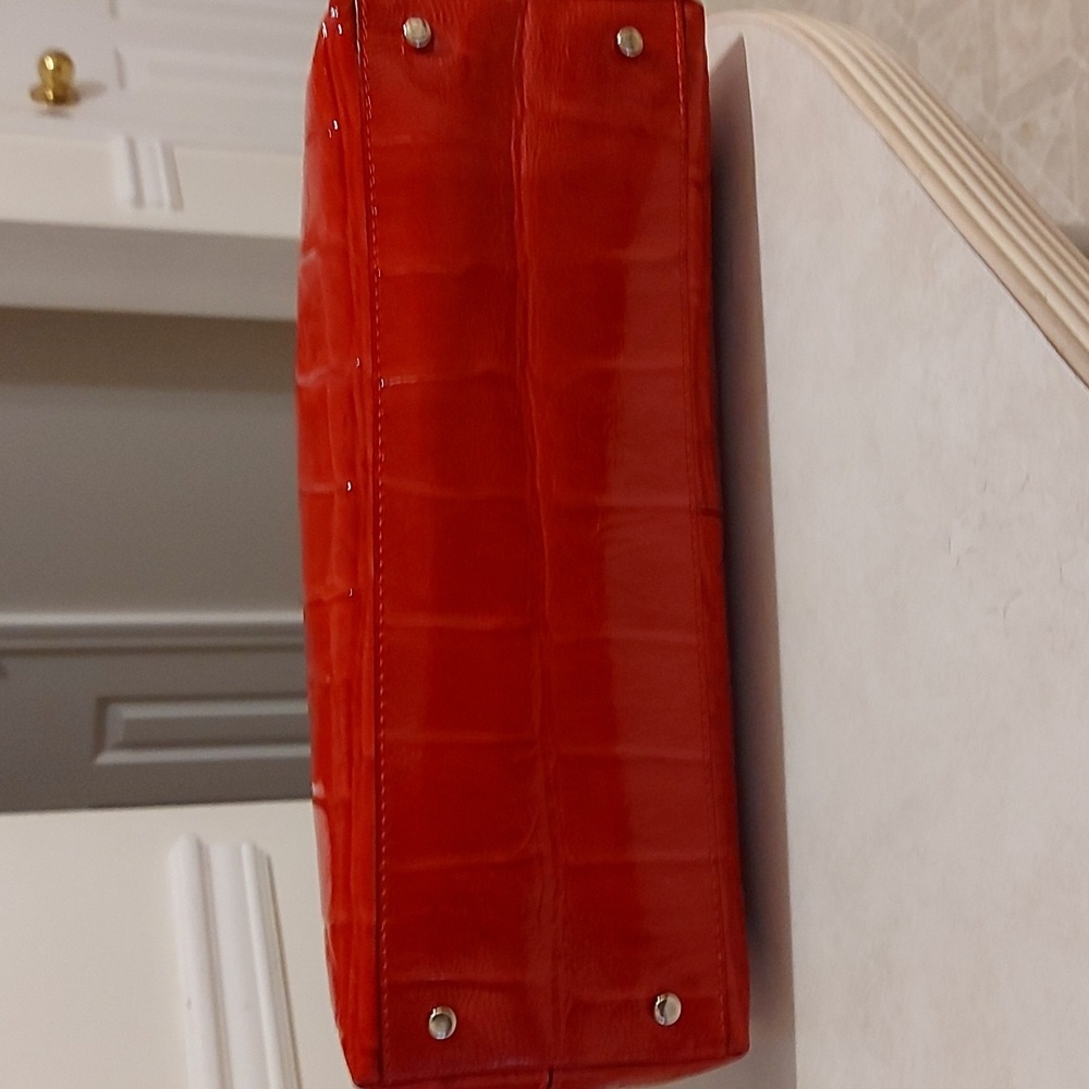 Kate Spade Red Crocodile Embossed Patent Leather Knightsbridge Elena Bag - Picture 5 of 9